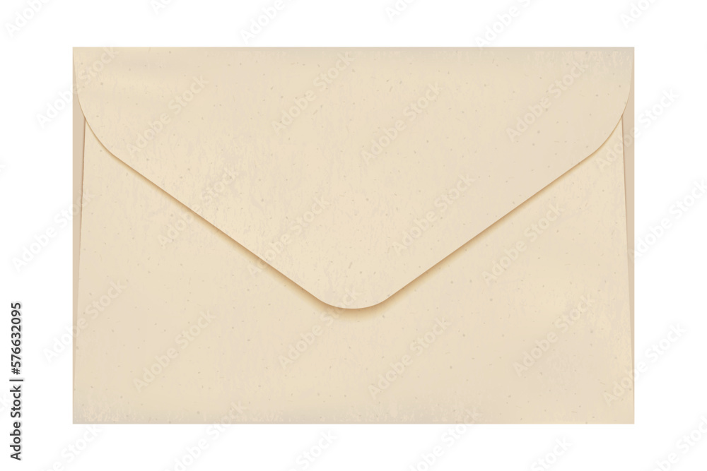 Horizontal manilla envelope isolated on white background. Craft paper ...