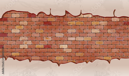 brick wall broken Orange cartoon background pattern