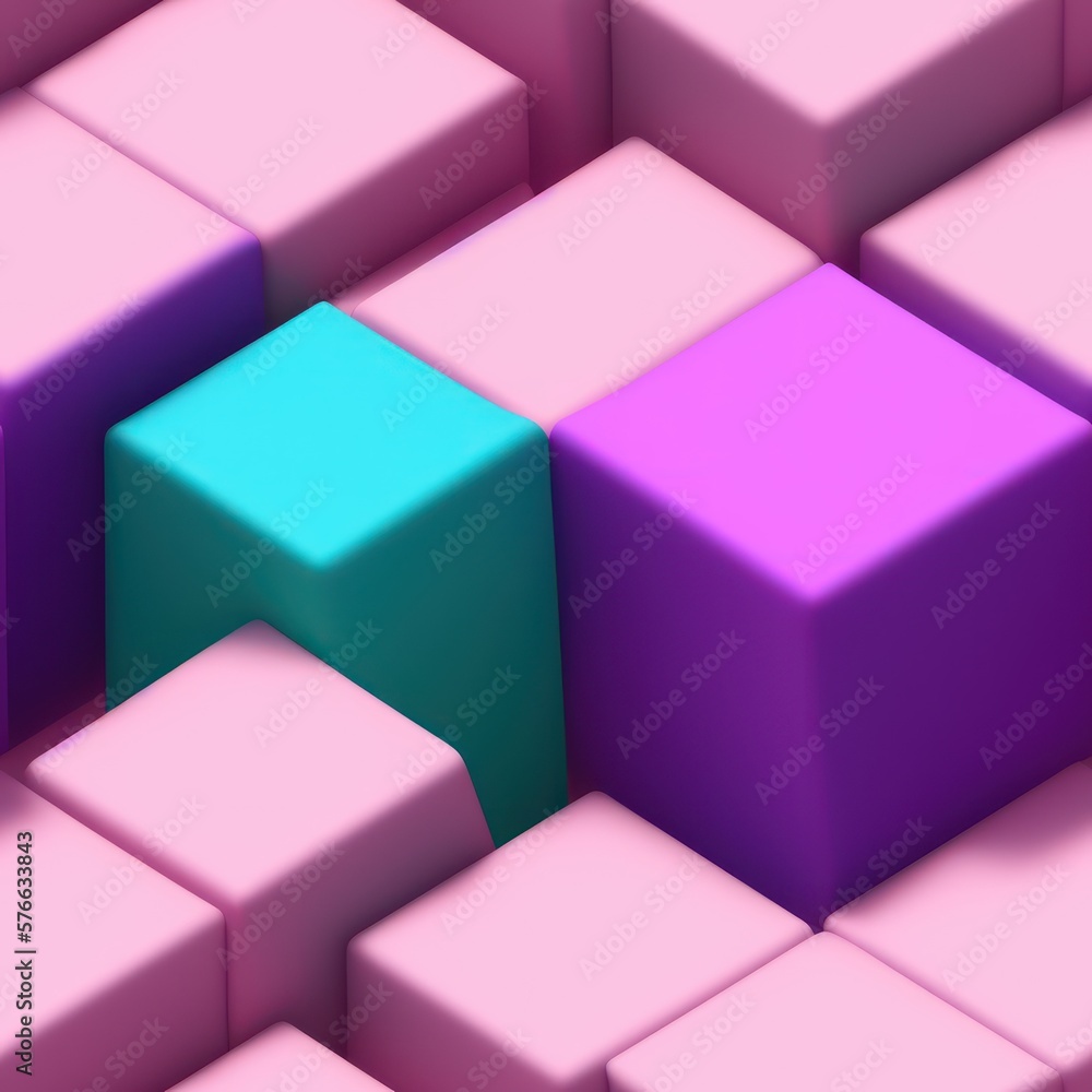 Abstract 3D isometric cube pattern background with a pastel color palette, generative ai Abstract 3D isometric cube pattern background with a pastel color palette, generative ai