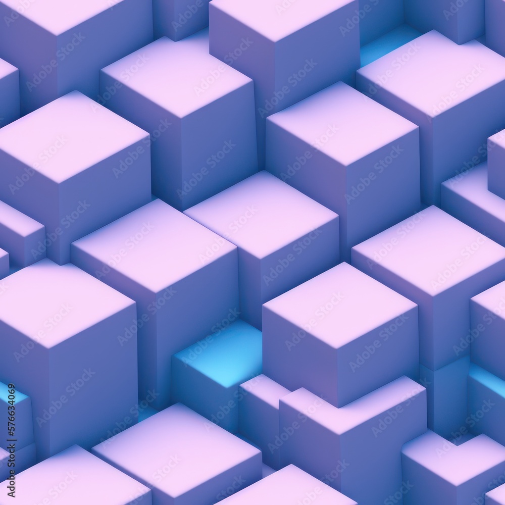 Abstract 3D isometric cube pattern background with a pastel color palette, generative ai Abstract 3D isometric cube pattern background with a pastel color palette, generative ai