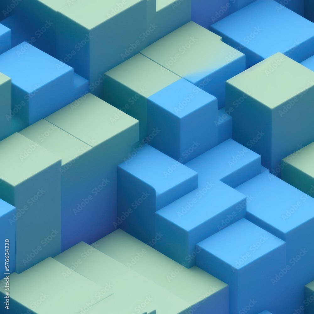 Abstract 3D isometric cube pattern background with a pastel color palette, generative ai Abstract 3D isometric cube pattern background with a pastel color palette, generative ai