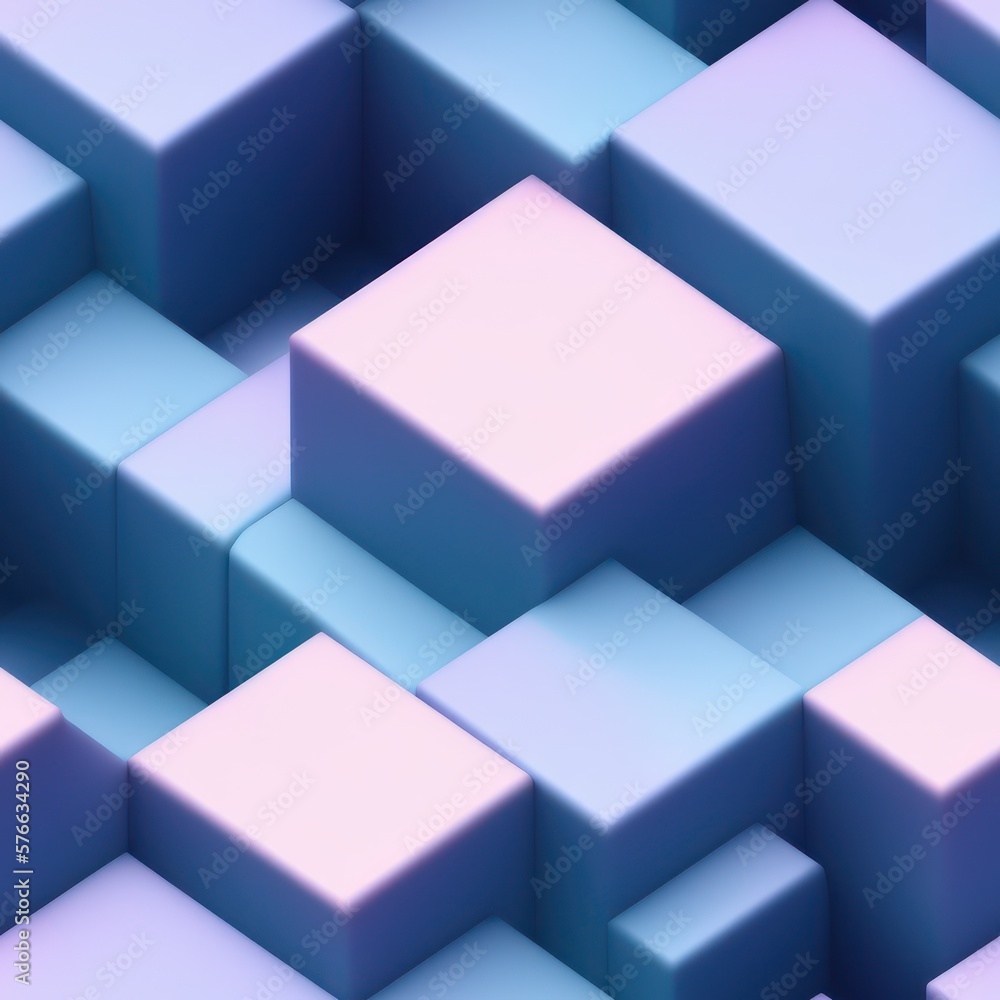 Abstract 3D isometric cube pattern background with a pastel color palette, generative ai Abstract 3D isometric cube pattern background with a pastel color palette, generative ai