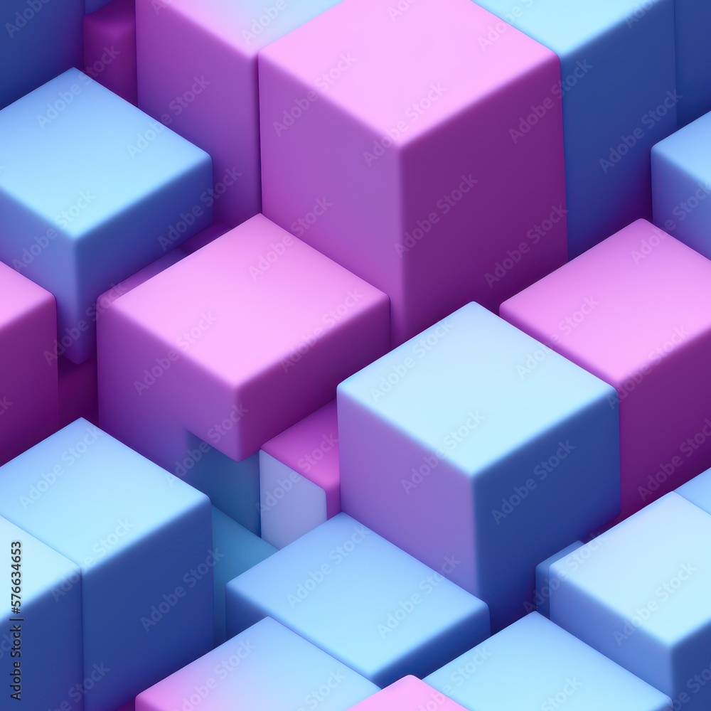 Abstract 3D isometric cube pattern background with a pastel color palette, generative ai Abstract 3D isometric cube pattern background with a pastel color palette, generative ai