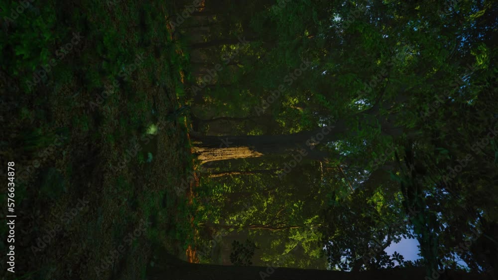 vertical video of sunlight in green forest vertical video of sunlight in green forest