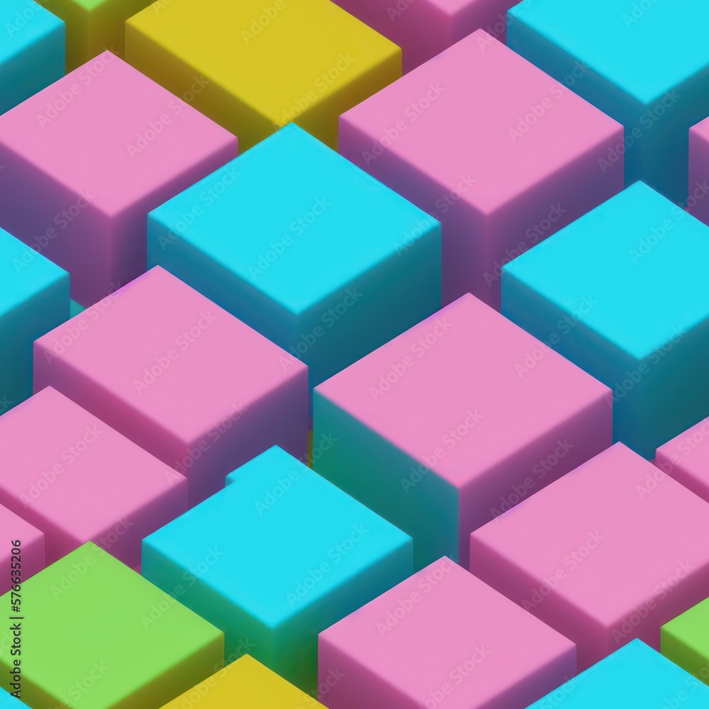Abstract 3D isometric cube pattern background with a pastel color palette, generative ai Abstract 3D isometric cube pattern background with a pastel color palette, generative ai