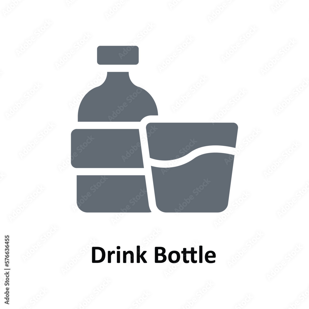 Drink Bottle Vector Solid Icons. Simple stock illustration stock
