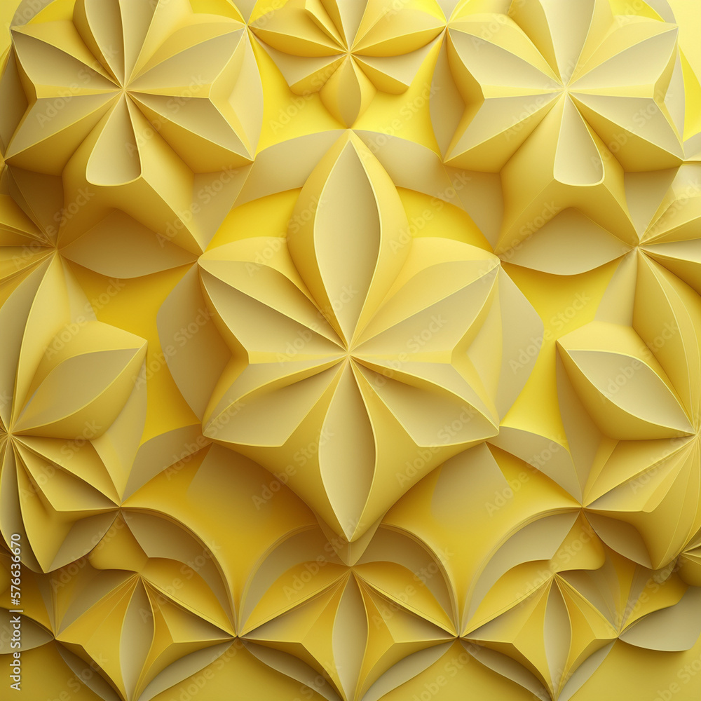 Abstract yellow 3d background created with Generative AI technology Abstract yellow 3d background created with Generative AI technology