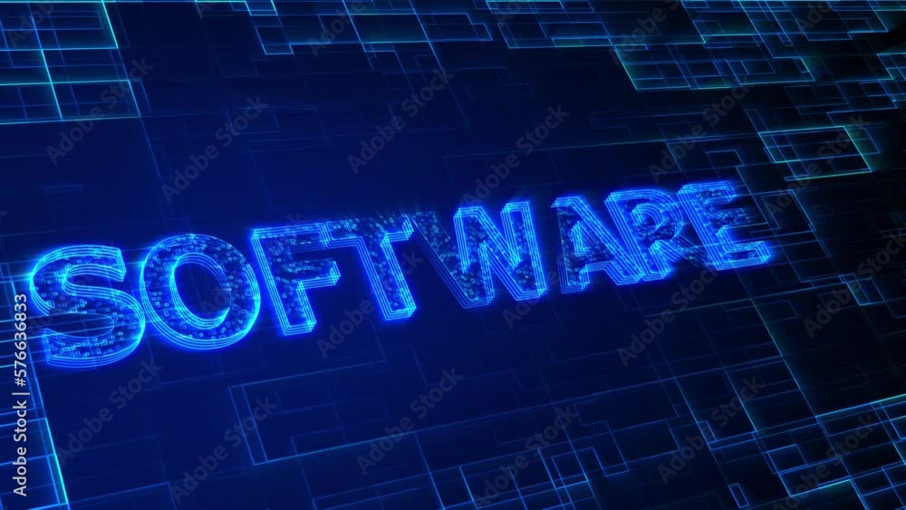 Software text animation 4k. word on digital screen business concept. Software text animation 4k. word on digital screen business concept.