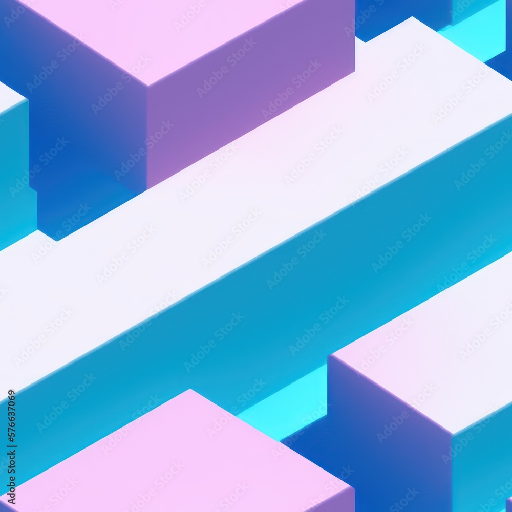 Abstract 3D isometric cube pattern background with a pastel color palette, generative ai Abstract 3D isometric cube pattern background with a pastel color palette, generative ai