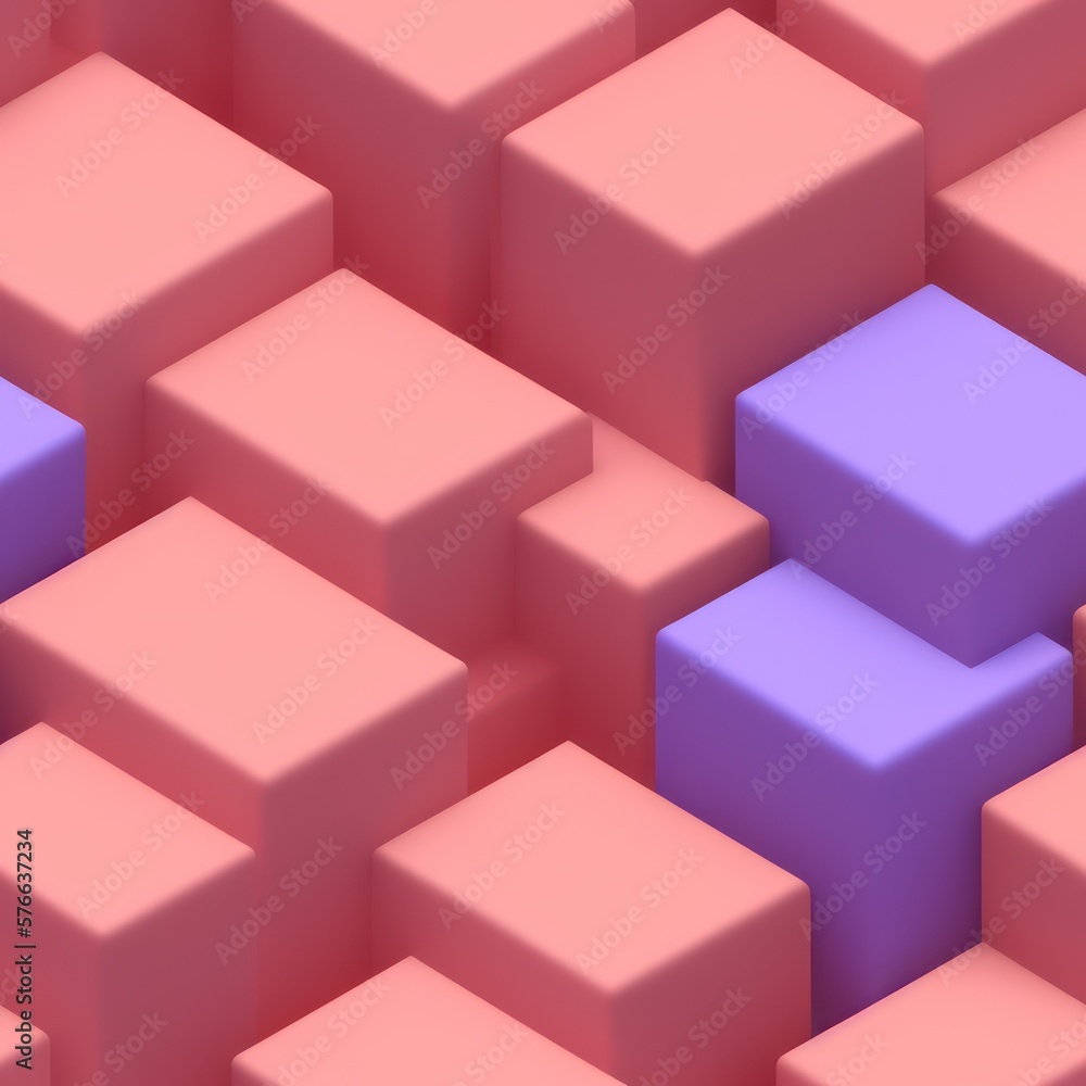 Abstract 3D isometric cube pattern background with a pastel color palette, generative ai Abstract 3D isometric cube pattern background with a pastel color palette, generative ai