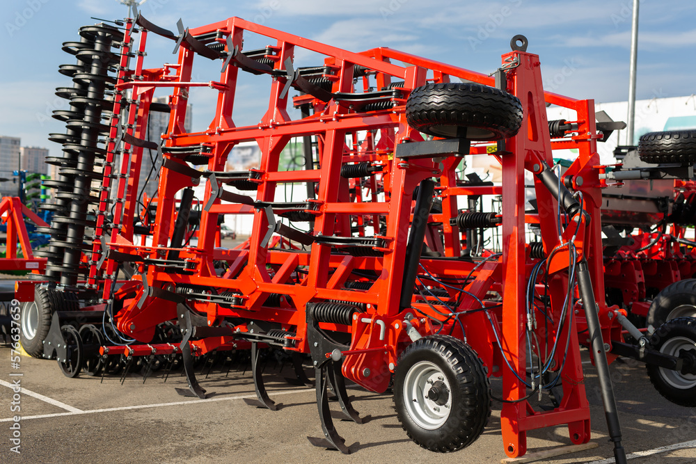 Additional equipment for the tractor at the exhibition of agricultural machinery Additional equipment for the tractor at the exhibition of agricultural machinery