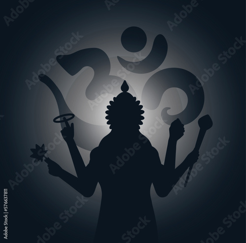 indian god lord vishnu. ethnic deity of Hinduism mythology. vector illustration design