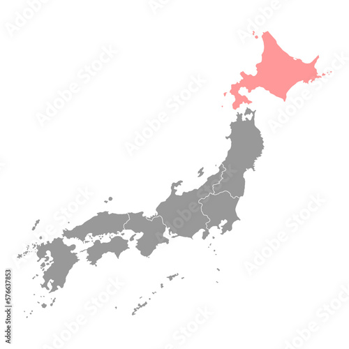 Wallpaper Mural Hokkaido map, Japan region. Vector illustration Torontodigital.ca