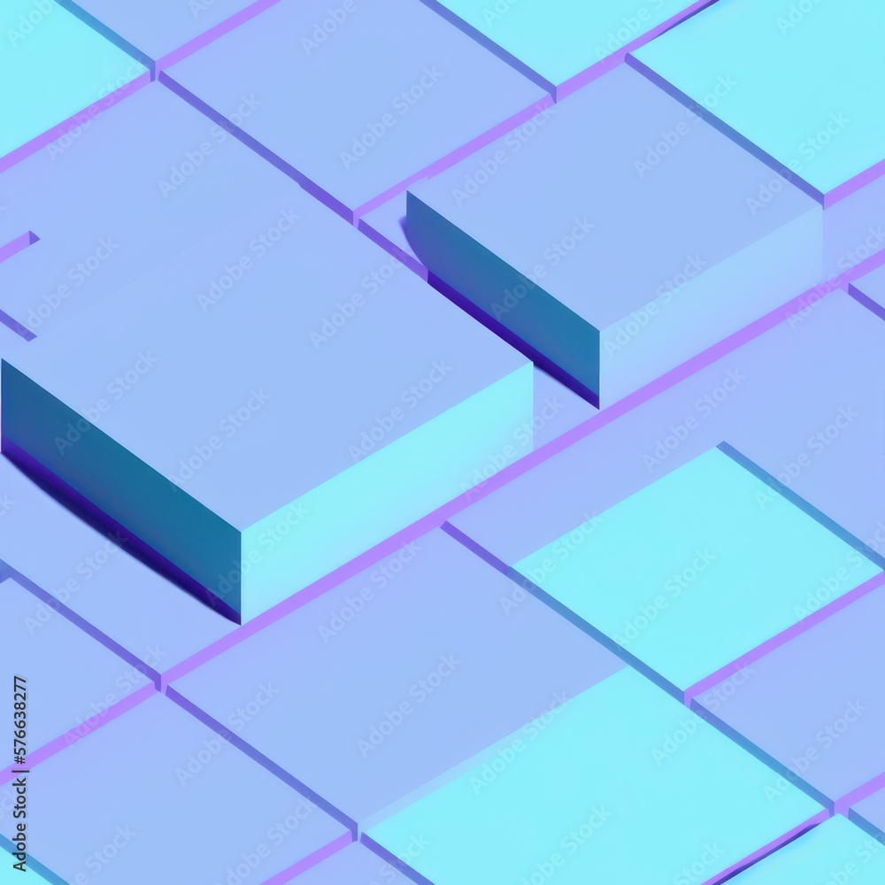 Abstract 3D isometric cube pattern background with a pastel color palette, generative ai Abstract 3D isometric cube pattern background with a pastel color palette, generative ai