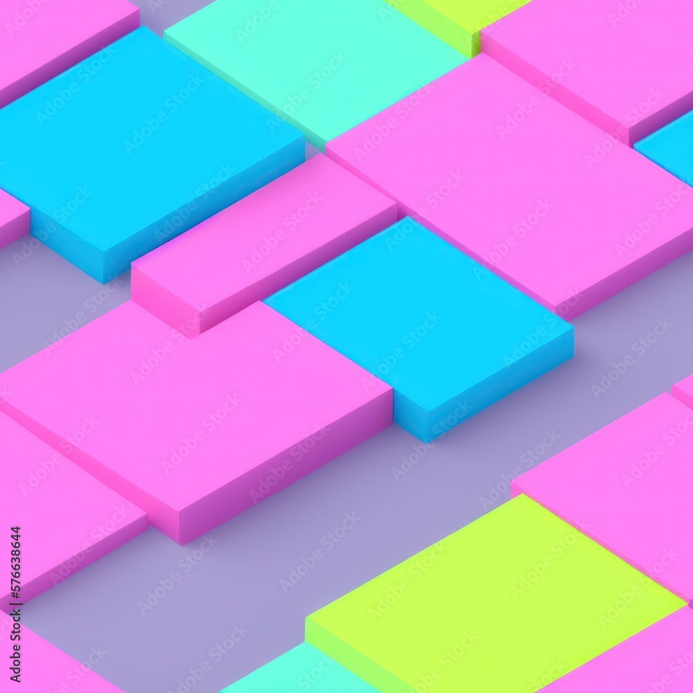 Abstract 3D isometric cube pattern background with a pastel color palette, generative ai Abstract 3D isometric cube pattern background with a pastel color palette, generative ai