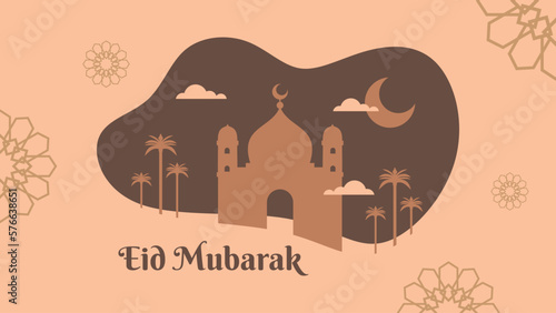 Eid mubarak banner backgrou...