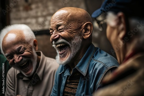 Group of older men having a laugh together-Ai generated image © Marko