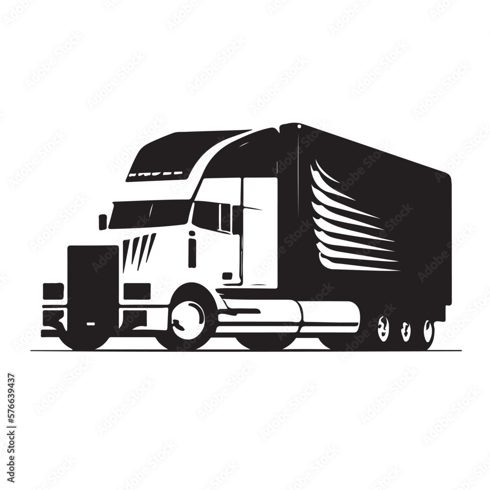 Transportation Truck Logo Vector Design. Creative Truck Trailer Logo 