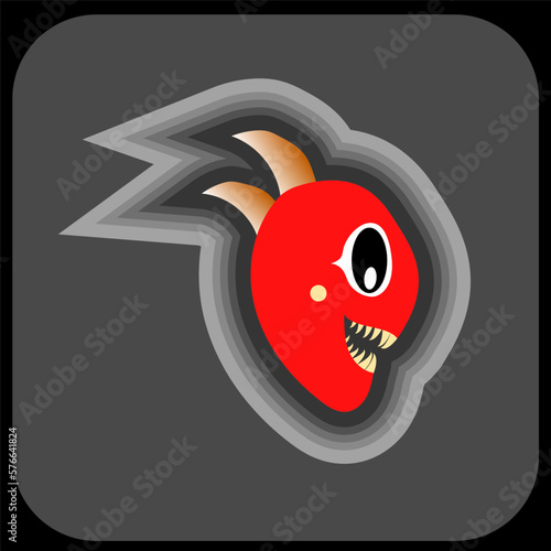 Cartoon illustration thrilling vector icon 