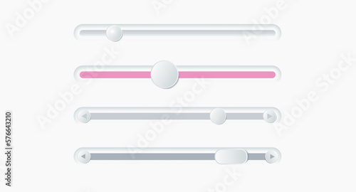Scrollbars. Website design template scroll bars, computer ui scrolling tools vector elements, web rollover bar set isolated on white background