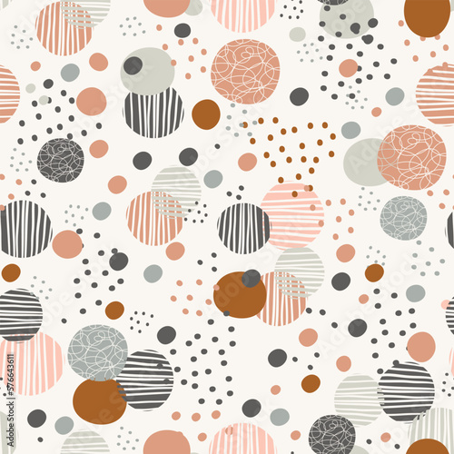Seamless pattern trendy dots in minimalism style vector illustration