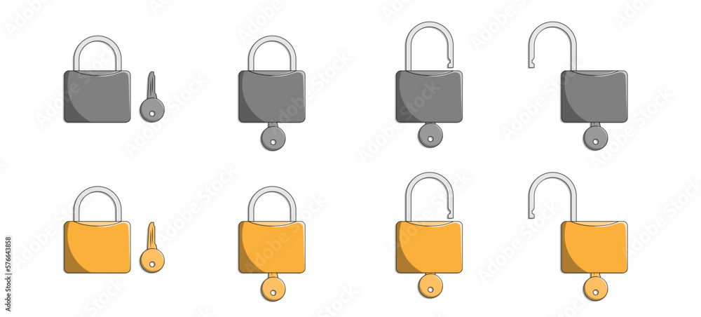 Set of padlock with key Set of padlock with key