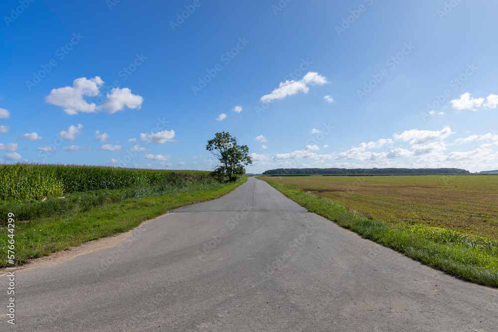 Paved highway in rural areas