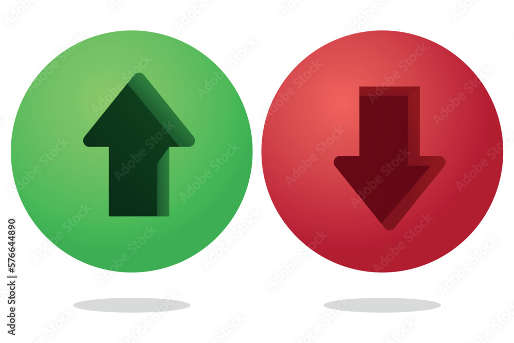 Up And Down Arrows In Gradient Circles Up And Down Arrows In Gradient Circles