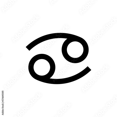 Cancer zodiac sign icon. One of the 12 symbols of astrology. Attribute of a horoscope or cosmos.