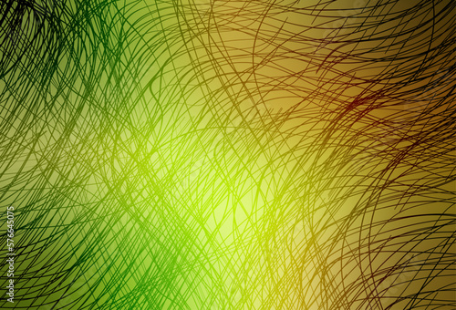 Light Green, Red vector background with curved lines.