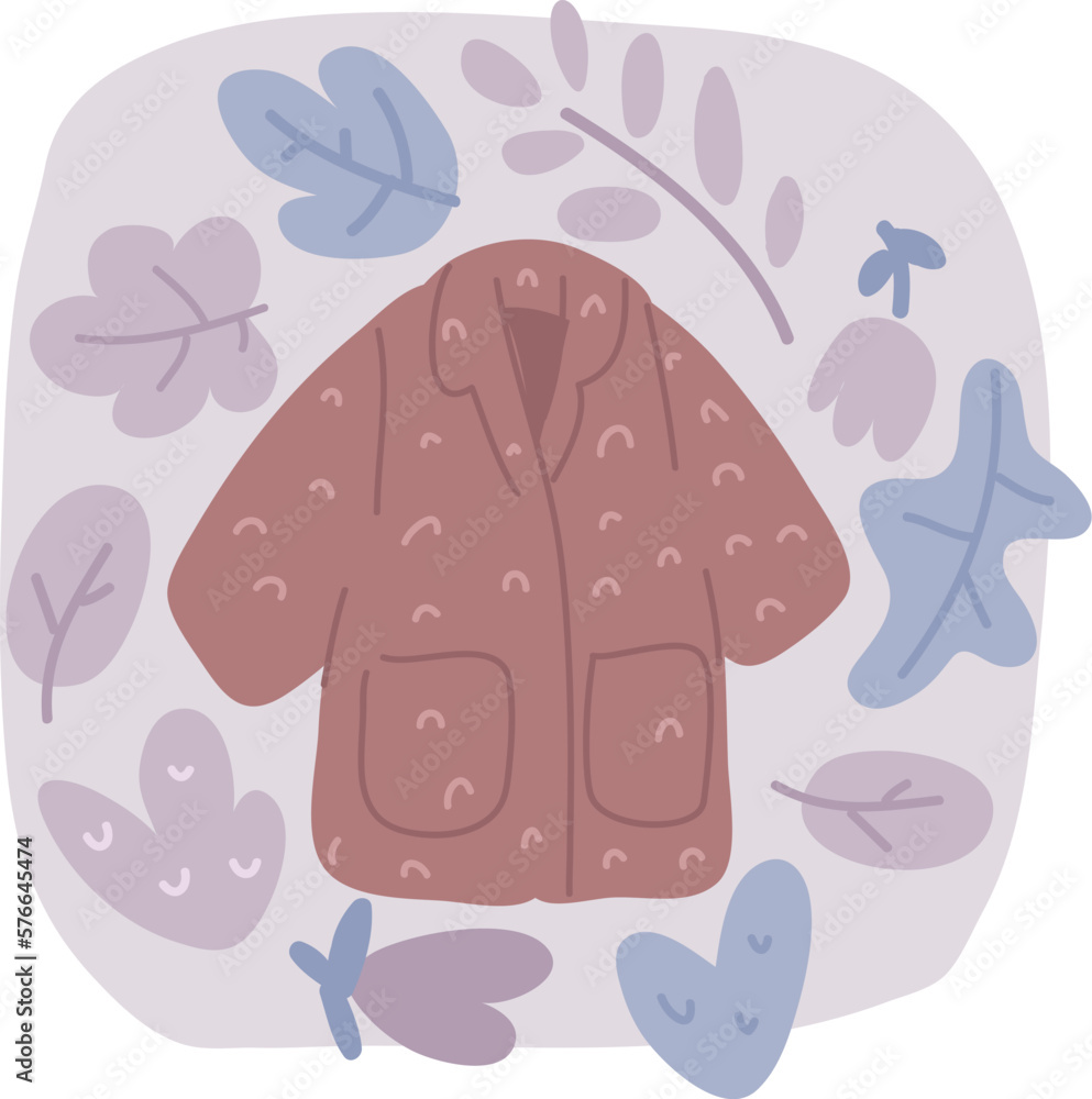 Vector illustration of Brown winter coat Vector illustration of Brown winter coat