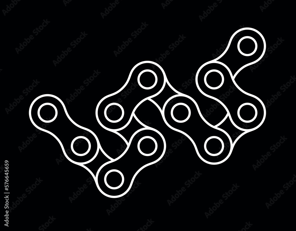 Roller chain links icon. Motorcycle or bicycle chain. Symbol of mechanisms or machines. Roller chain links icon. Motorcycle or bicycle chain. Symbol of mechanisms or machines.