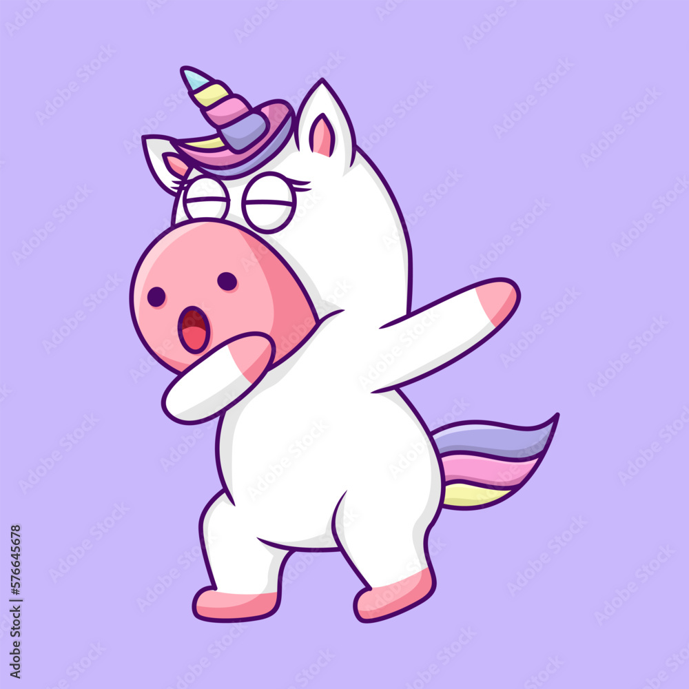 Naklejka premium Cute unicorn illustration, cute and fun