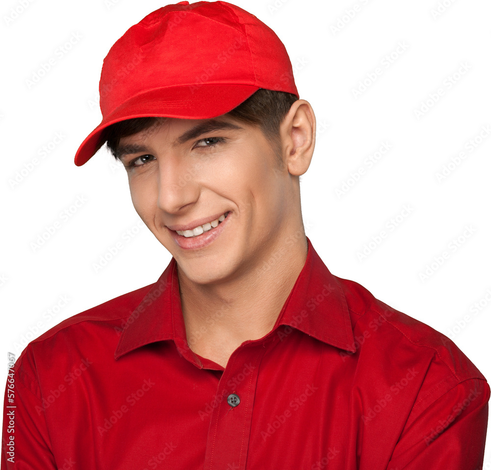 Portrait of a Smiling Young Man with Baseball Cap Portrait of a Smiling Young Man with Baseball Cap