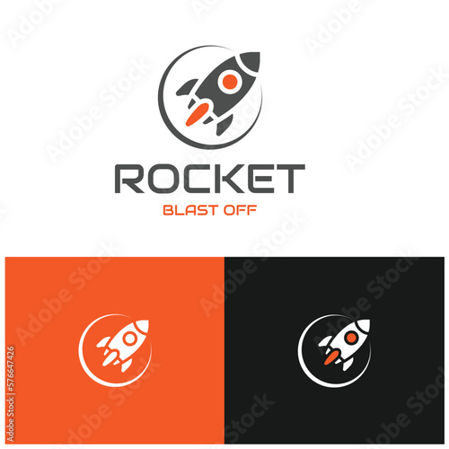 Rocket logo design with the Rocket icon in the letter, Rocket Logo in vector, rocket logo design icon template