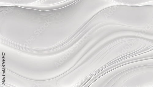 White Glossy Soft Waves. Abstract 3D Rendering