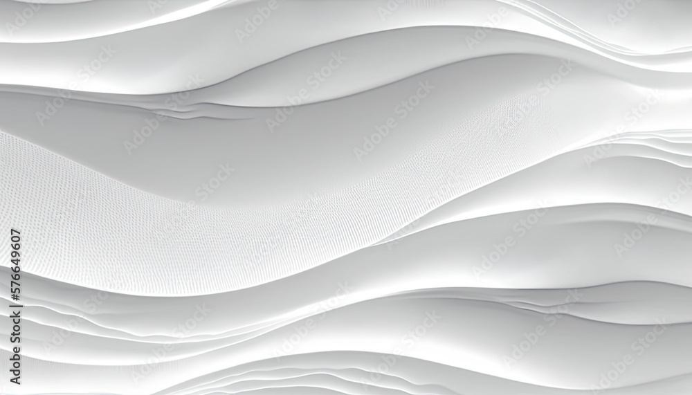 Obraz premium White Glossy Soft Waves. Abstract 3D Rendering