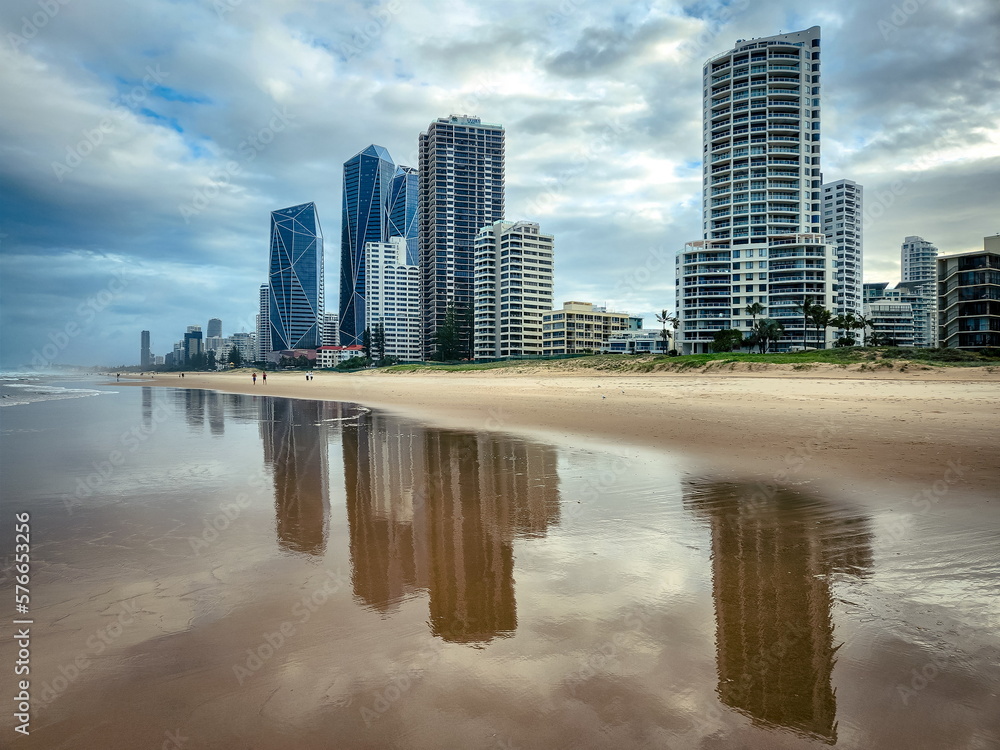 Hotels along the Gold Coast beach in Queensland, Australia