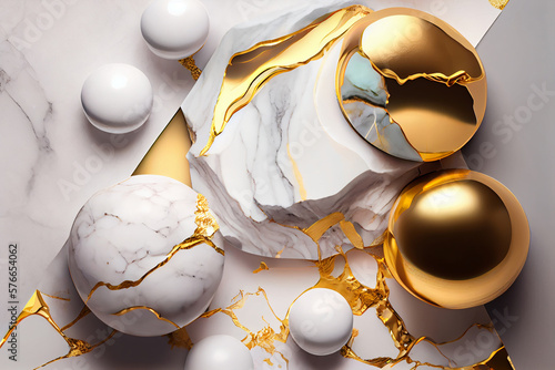 A collection of marbles and marbles with different colored balls on them. Generative ai