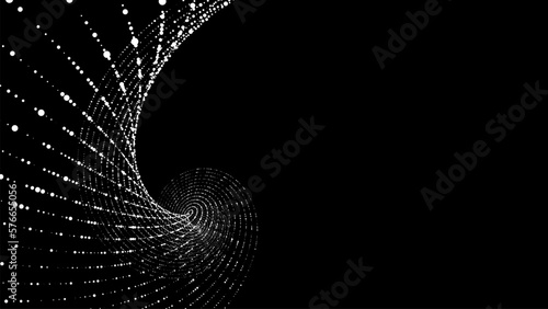 Vector molecular background with DNA. Network concept. Music sound wave. Big data visualization. Abstract connecting dots on the backdrop.