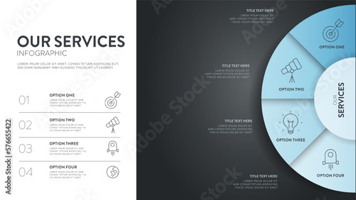 Creative minimal business project infographic layout template design. Presentation banner with options, steps or parts for business slide.  Workflow layout, process diagram, chart, info graph element