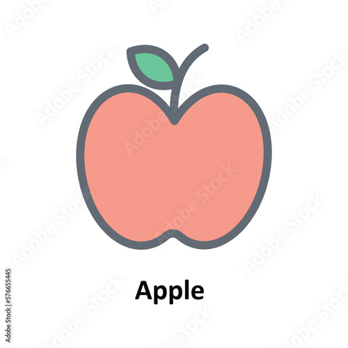 Apple Vector Fill outline Icons. Simple stock illustration stock