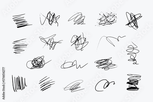 hand drawn squiggle pencil lines