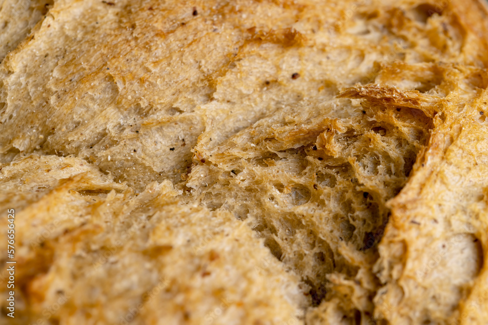 hard crisp crust of a freshly baked loaf of bread