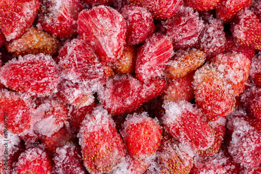 Abstract background from the appetizing frozen strawberry Abstract background from the appetizing frozen strawberry