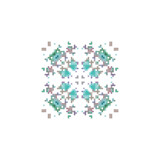 Pixel snowflake art made of small squares