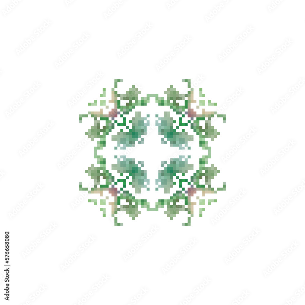 Obraz premium Pixel snowflakes for winter decoration