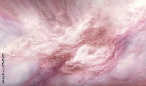  a painting of a pink and white cloud in the sky. generative ai
