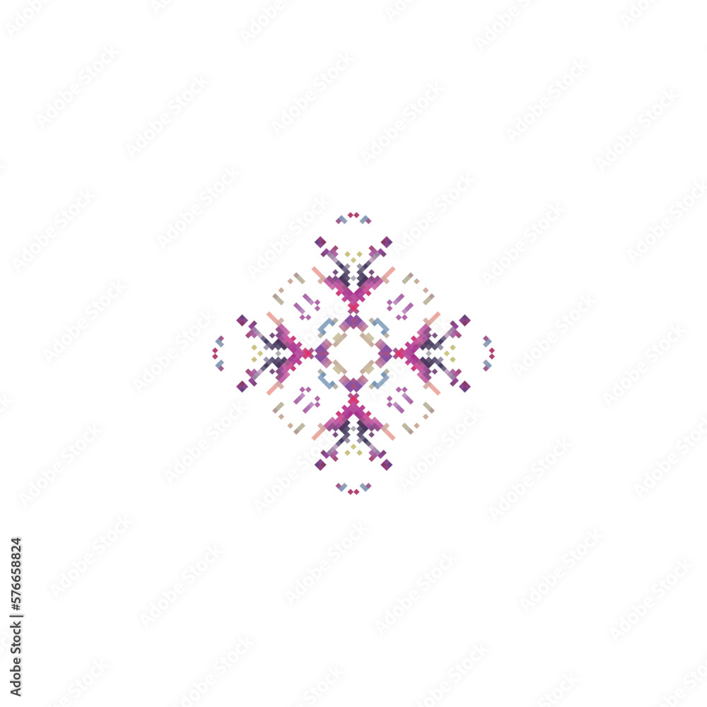 Pixel snowflakes for winter decoration Pixel snowflakes for winter decoration