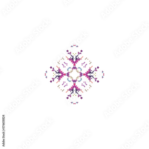 Pixel snowflakes for winter decoration